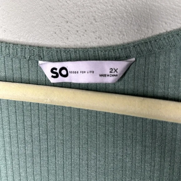SO Goods For Life Green ribbed bodysuit - Picture 2 of 4